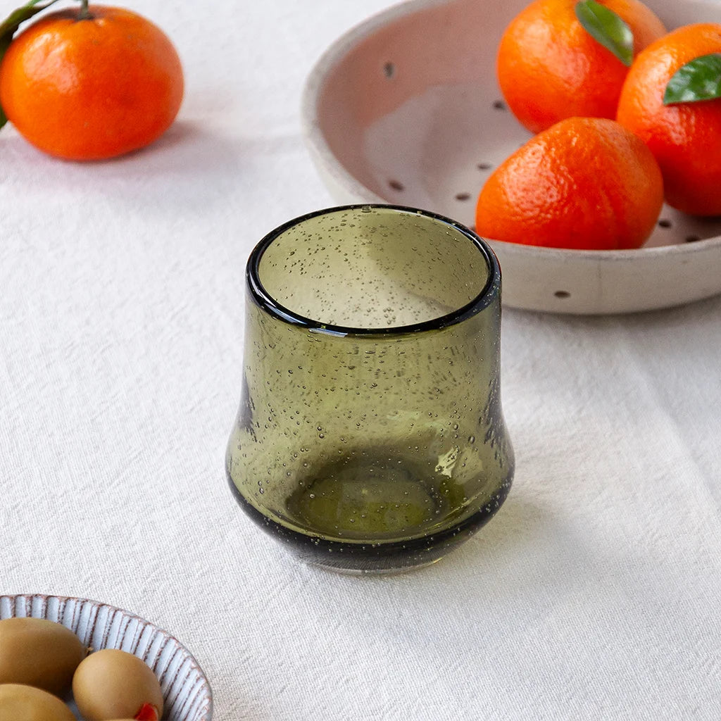 Hand Blown Bubble Glass Tumbler