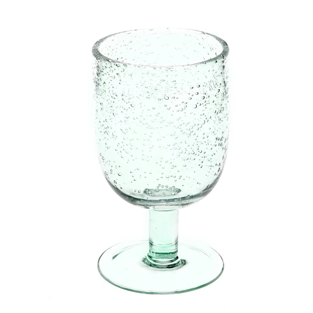 Stemmed Hand Blown Bubble Glass