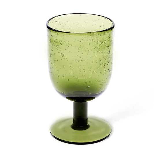 Stemmed Hand Blown Bubble Glass