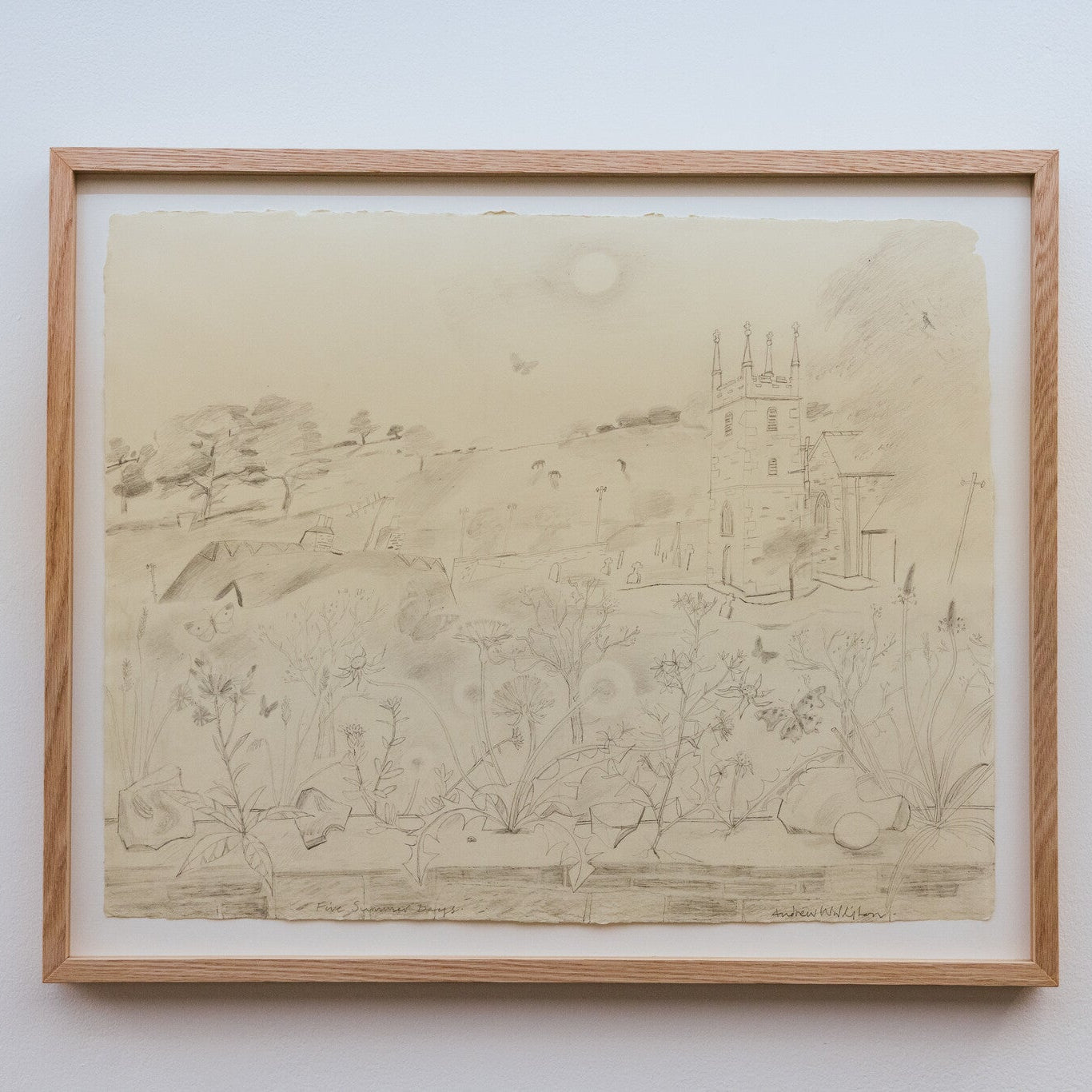 Framed artwork on a white wall