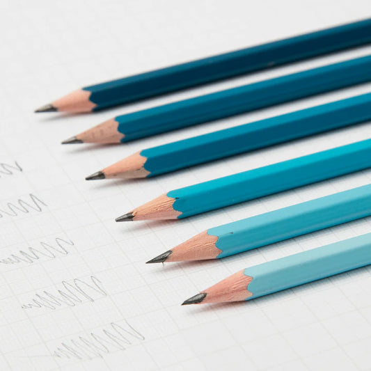 Block Design: Blue Gradient Sketching Pencils