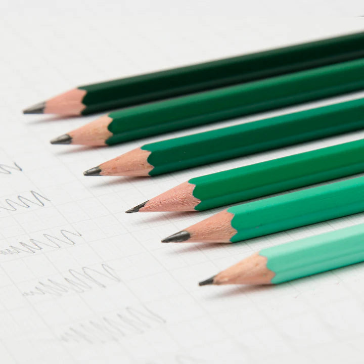 Block Design: Green Gradient Sketching Pencils