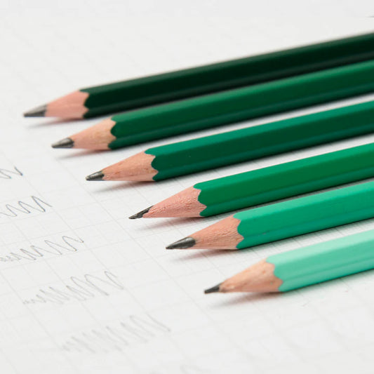 Block Design: Green Gradient Sketching Pencils