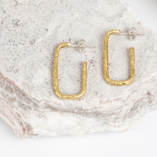 Juliet Barratt: Brass Reticulated Half Hoop Earrings