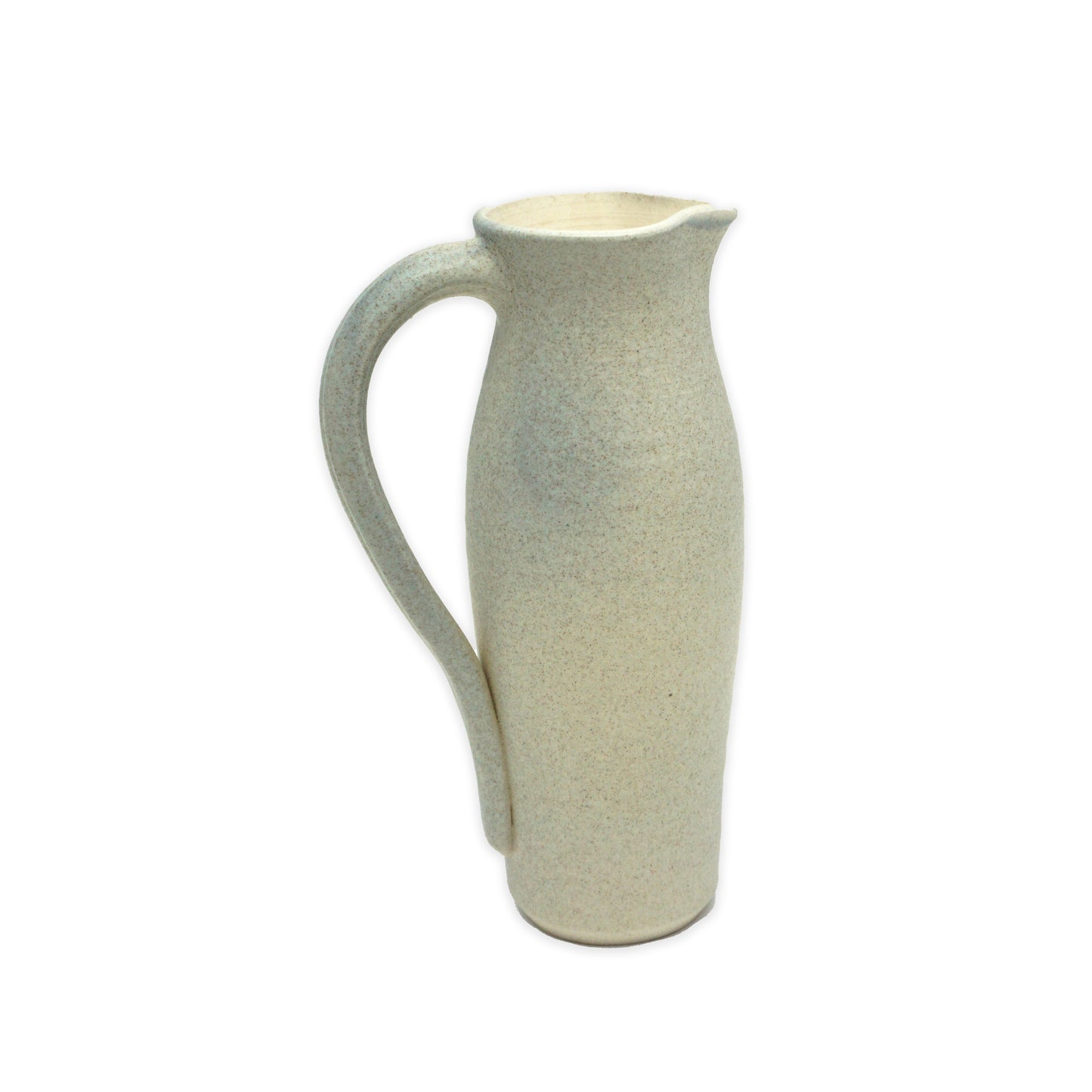Ceramic grey pitcher with a gradient finish on a white background