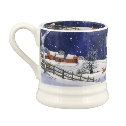 Mug with a winter scene design on a white background