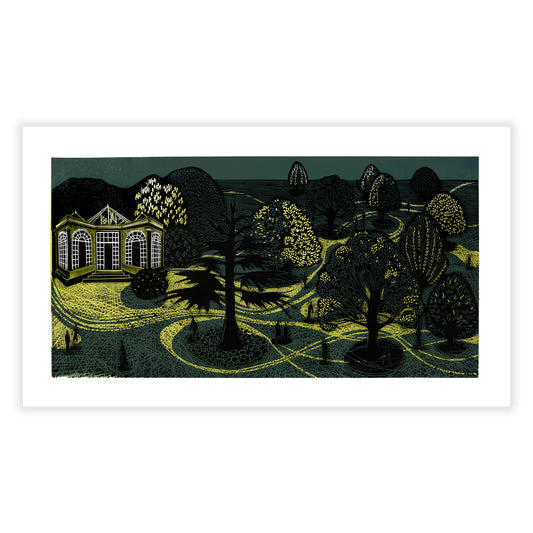 Sarah Kirby: Walk from the Camellia House I Linocut Print