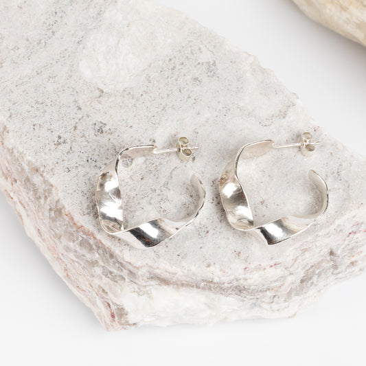 Juliet Barratt: Silver Ribbon Hoops