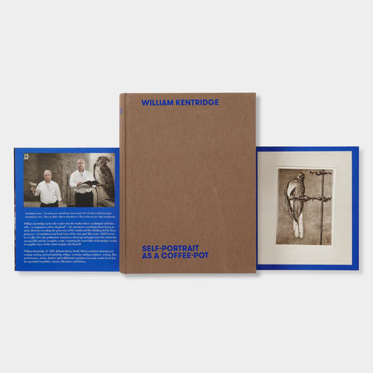 Book titled 'Self-Portrait as a Coffee-Pot' by William Kentridge with images on a white background