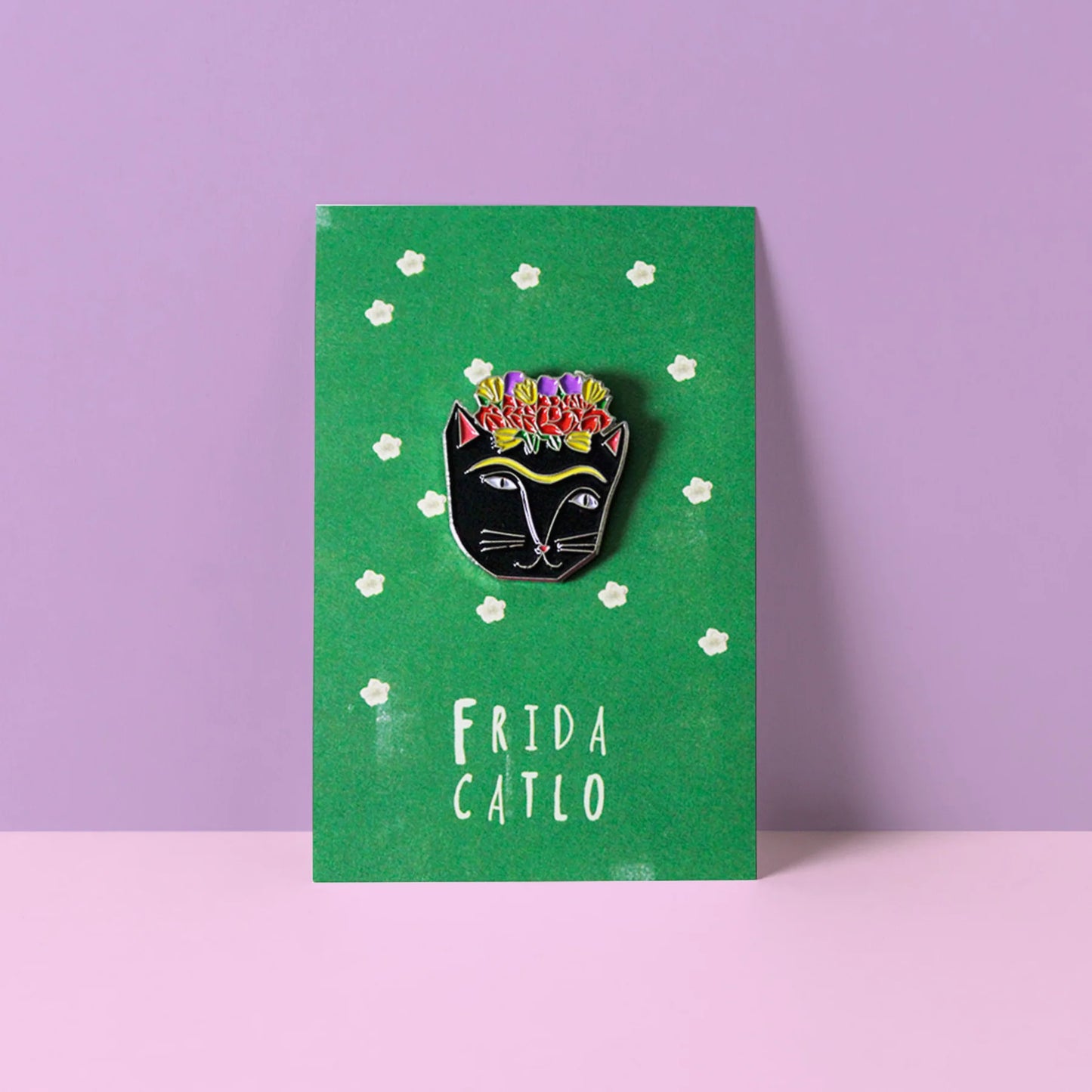 Frida Catlo Cat Artist Pin Badge