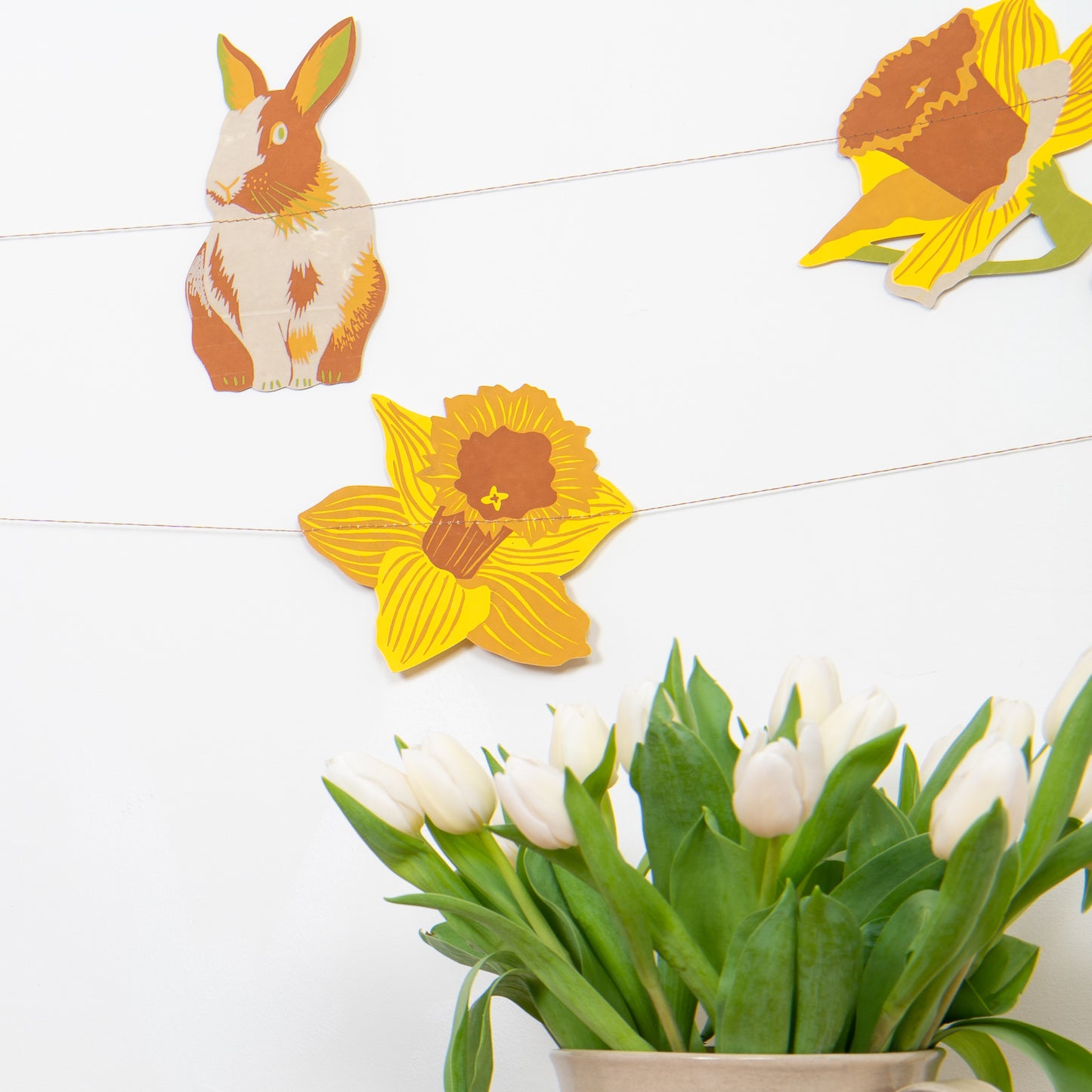 Rabbits and Daffodils Sewn Garland