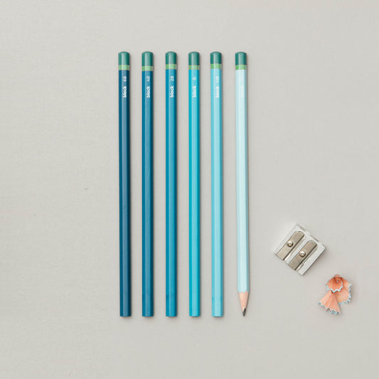 Block Design: Blue Gradient Sketching Pencils