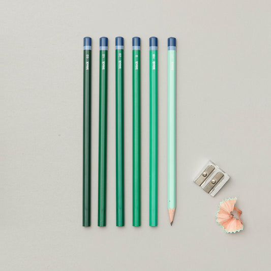 Block Design: Green Gradient Sketching Pencils