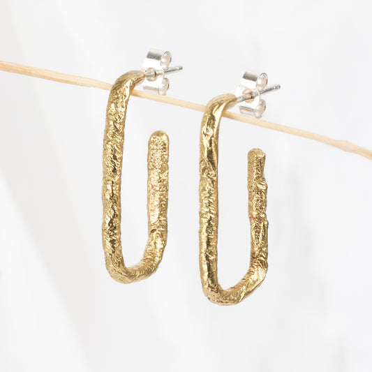 Juliet Barratt Brass Reticulated Half Hoop Earrings