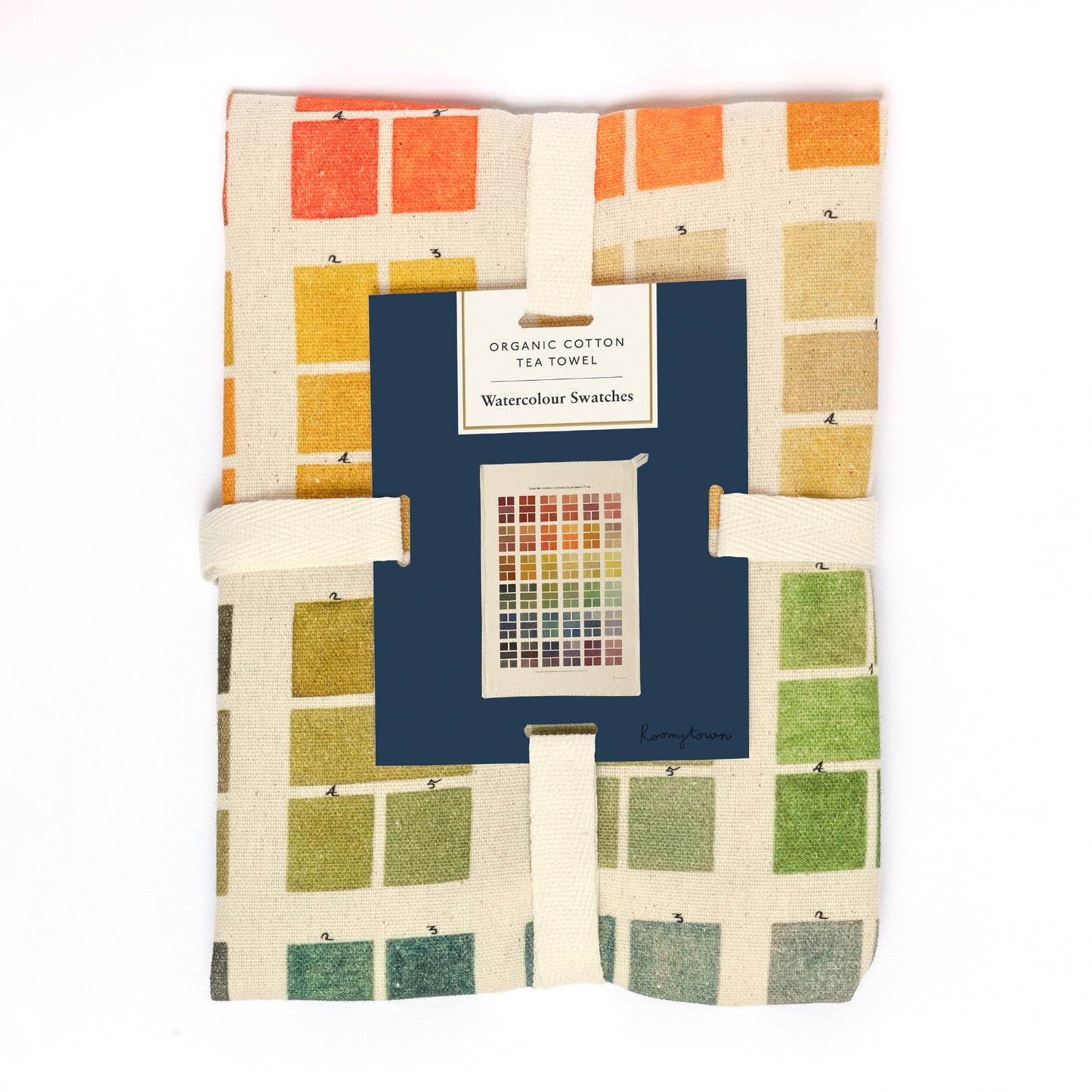 Organic Cotton Tea Towel: Watercolour Swatches