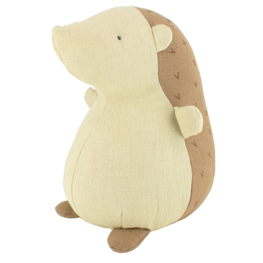 Plush toy hedgehog on a white background