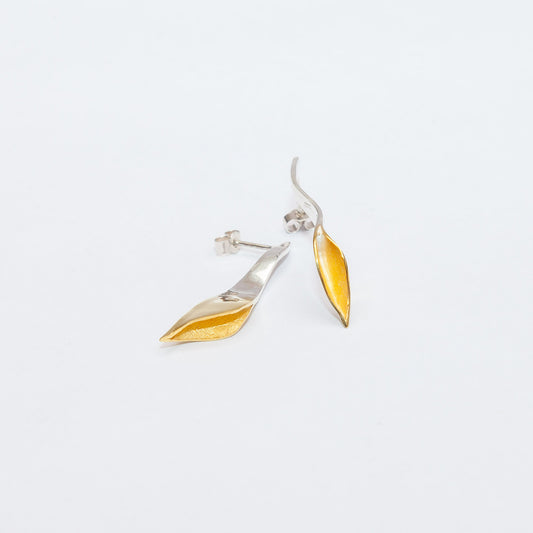 Daisy Lee Jewels: Large Silver & 18ct Gold Floret Hook Earrings