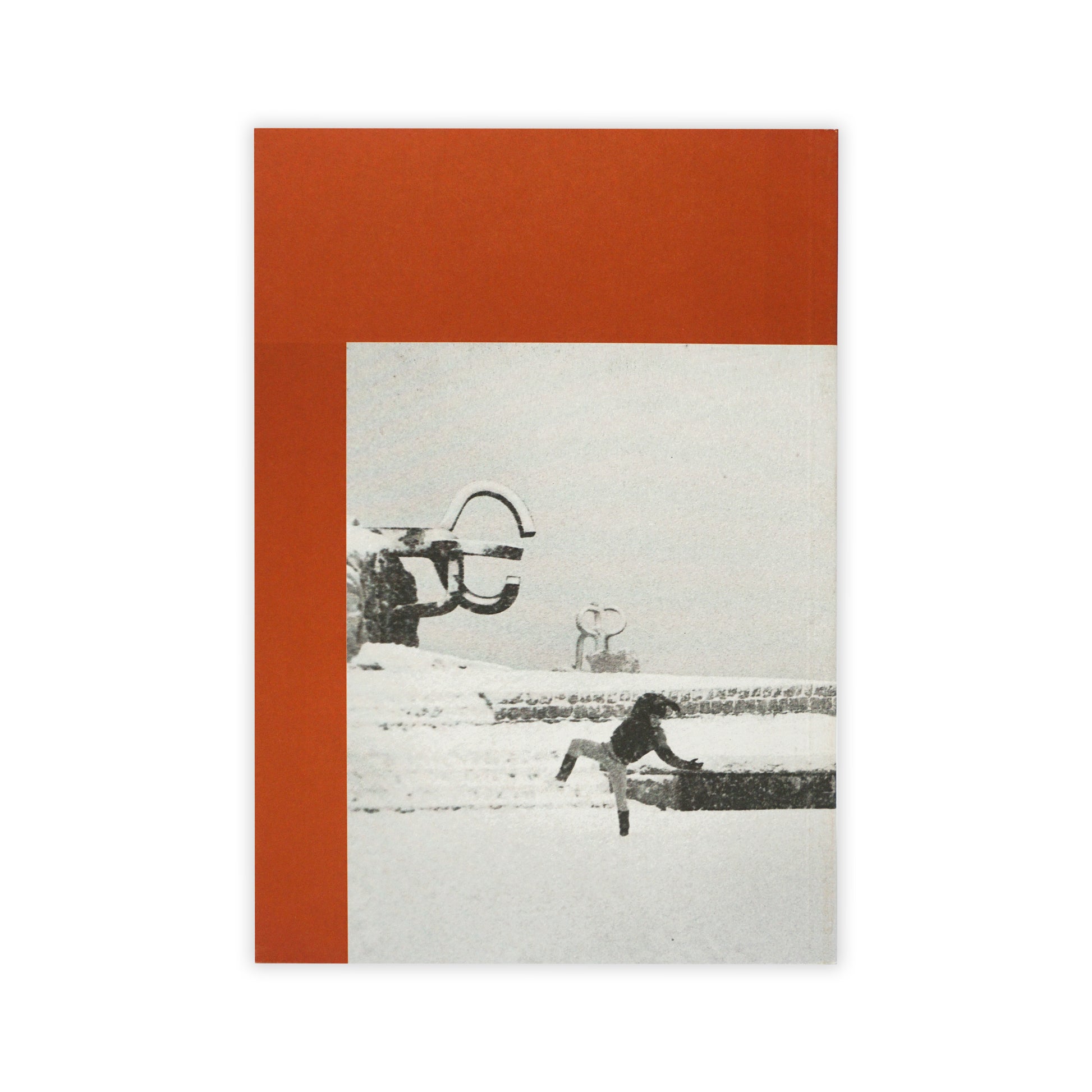 Back cover of a book featuring a snowy black and white image.