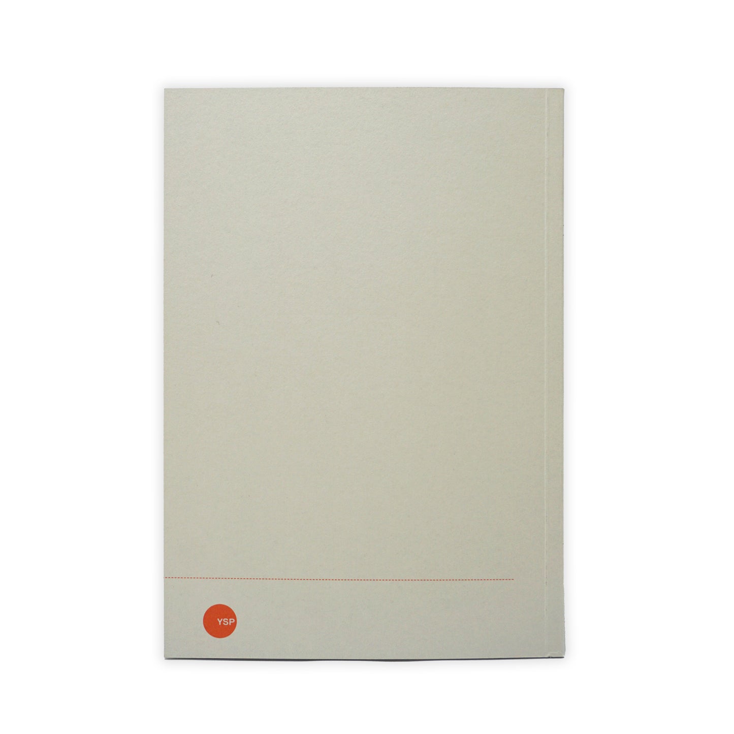 Beige back book cover with a red logo on a white background