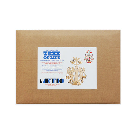 Kraft rectangular paper box with a 'Tree of Life' product label on a white background