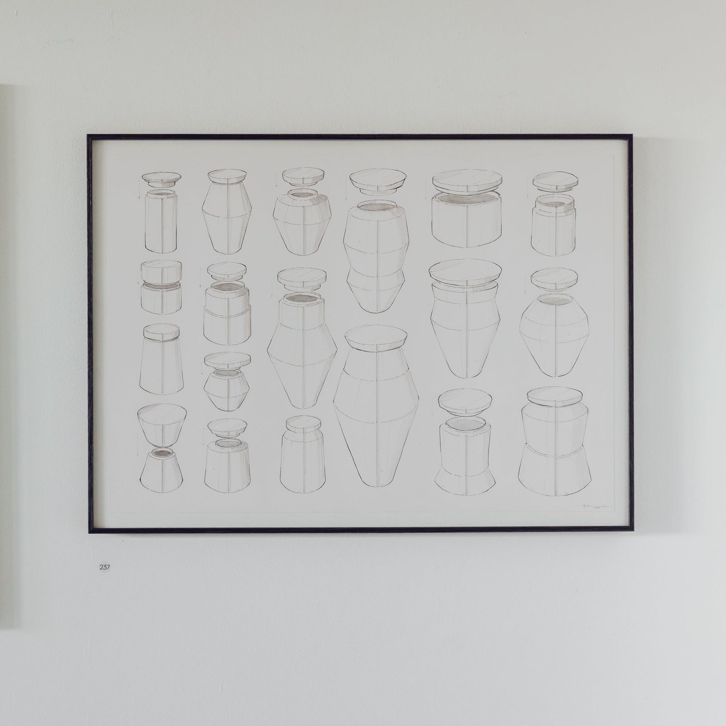 Florian Gadsby: Urns, Lids and Lines Original Drawing