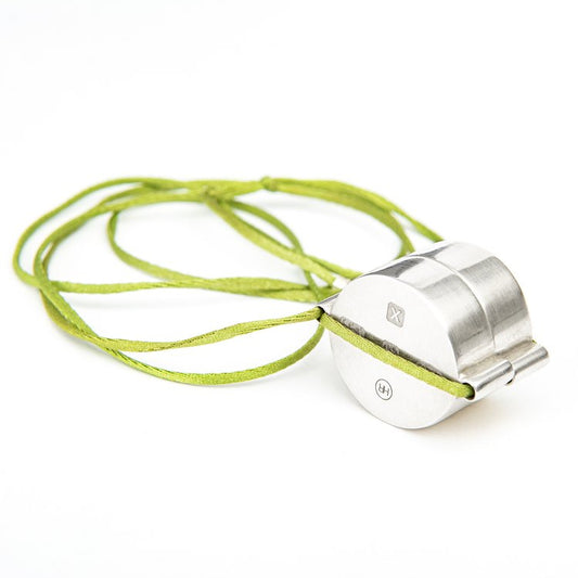 Helena Russell: Silver Pendant with Green Silk Cord