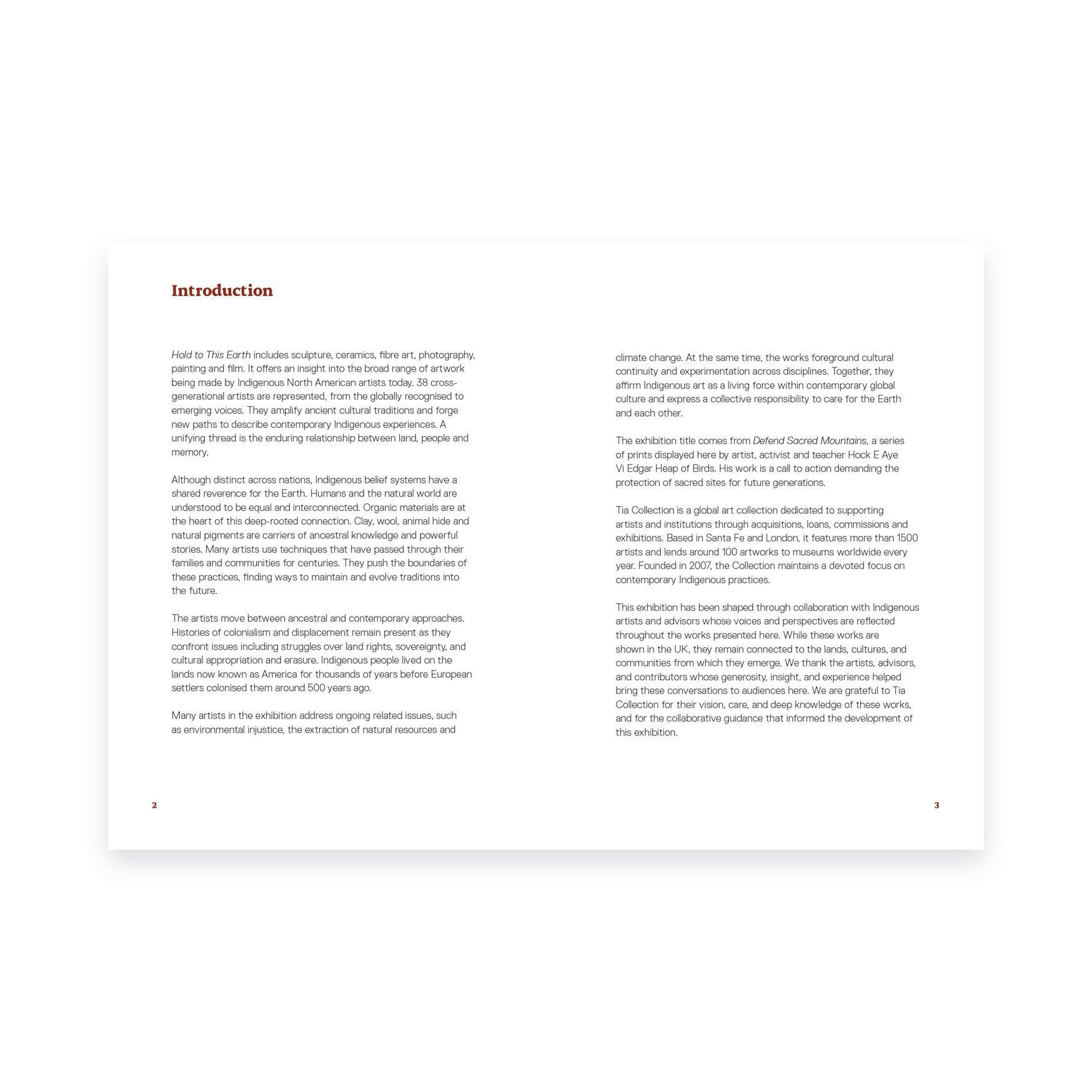 Open book page with an introduction text on a white background