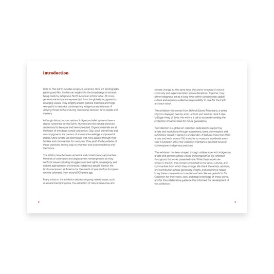 Open book page with an introduction text on a white background