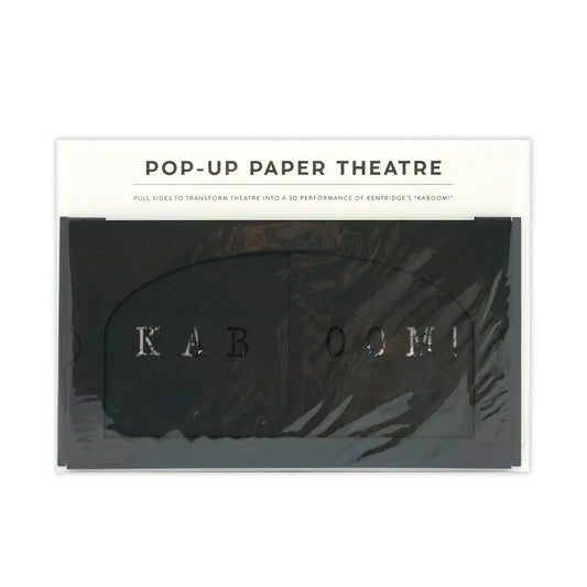 Pop Up Paper Theatre packaging with a white top and black bottom.