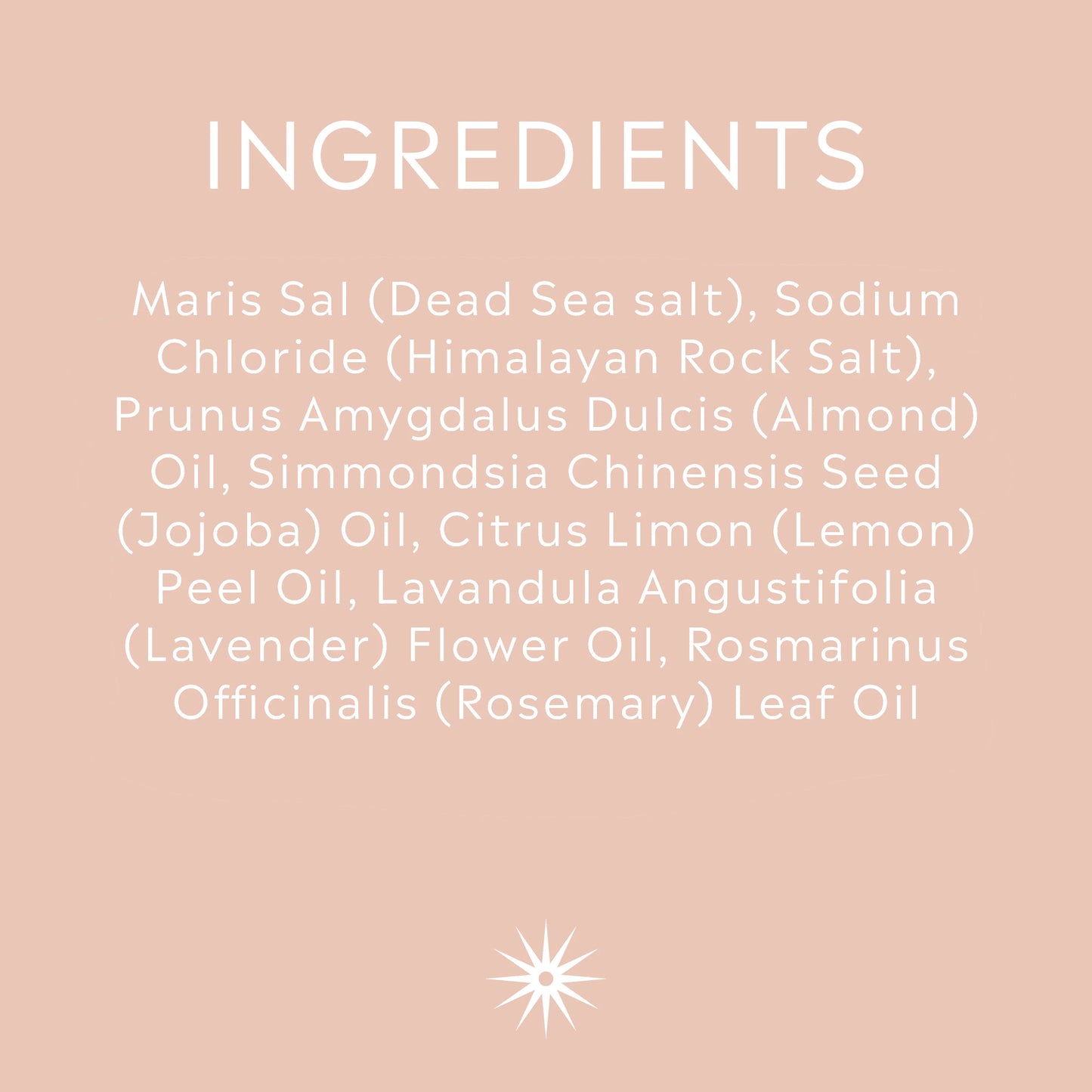 List of ingredients on a pink background