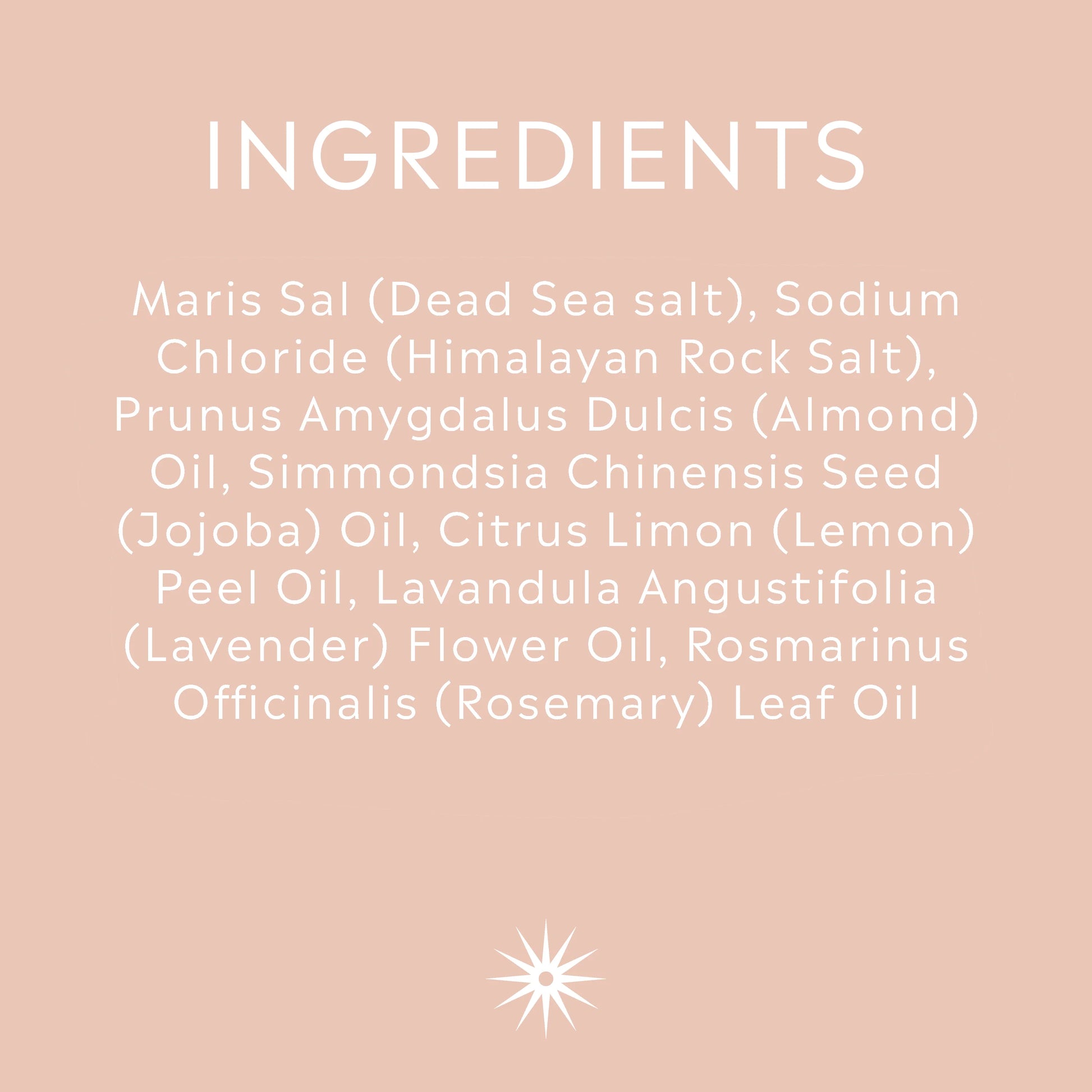 List of ingredients on a pink background