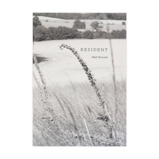 Book cover with a black and white landscape and 'RESIDENT Matt Howard' text