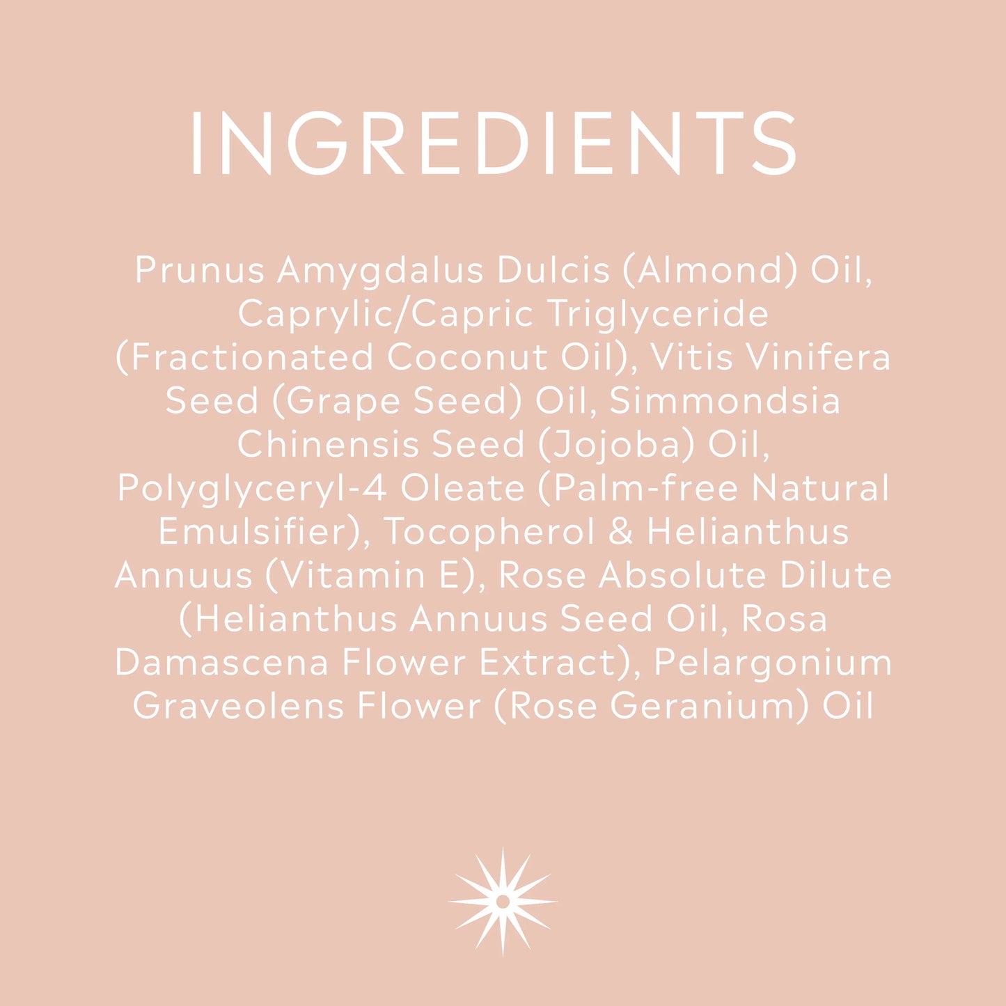 List of ingredients on a pink background