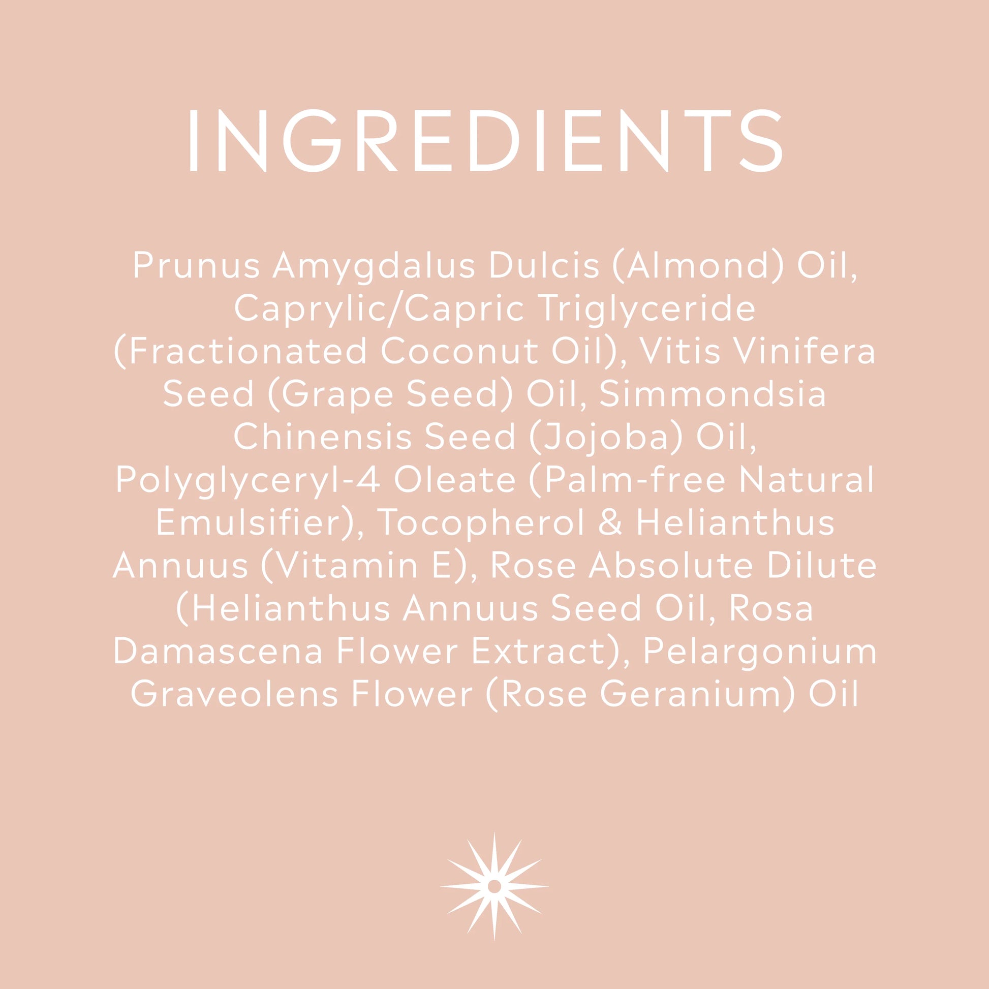 List of ingredients on a pink background