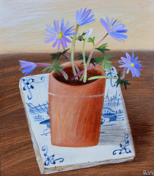 Russell Wilson: Anemone Blanda, Delft Tile