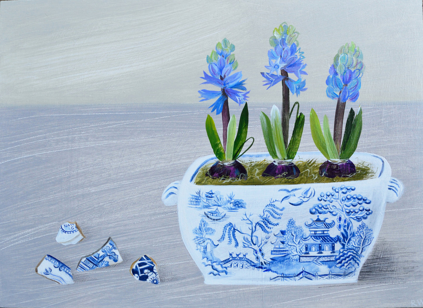 Russell Wilson: Blue Hyacinths And Willow Pattern