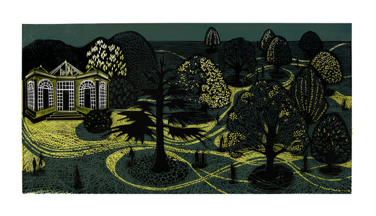 Sarah Kirby: Walk from the Camellia House I Linocut Print