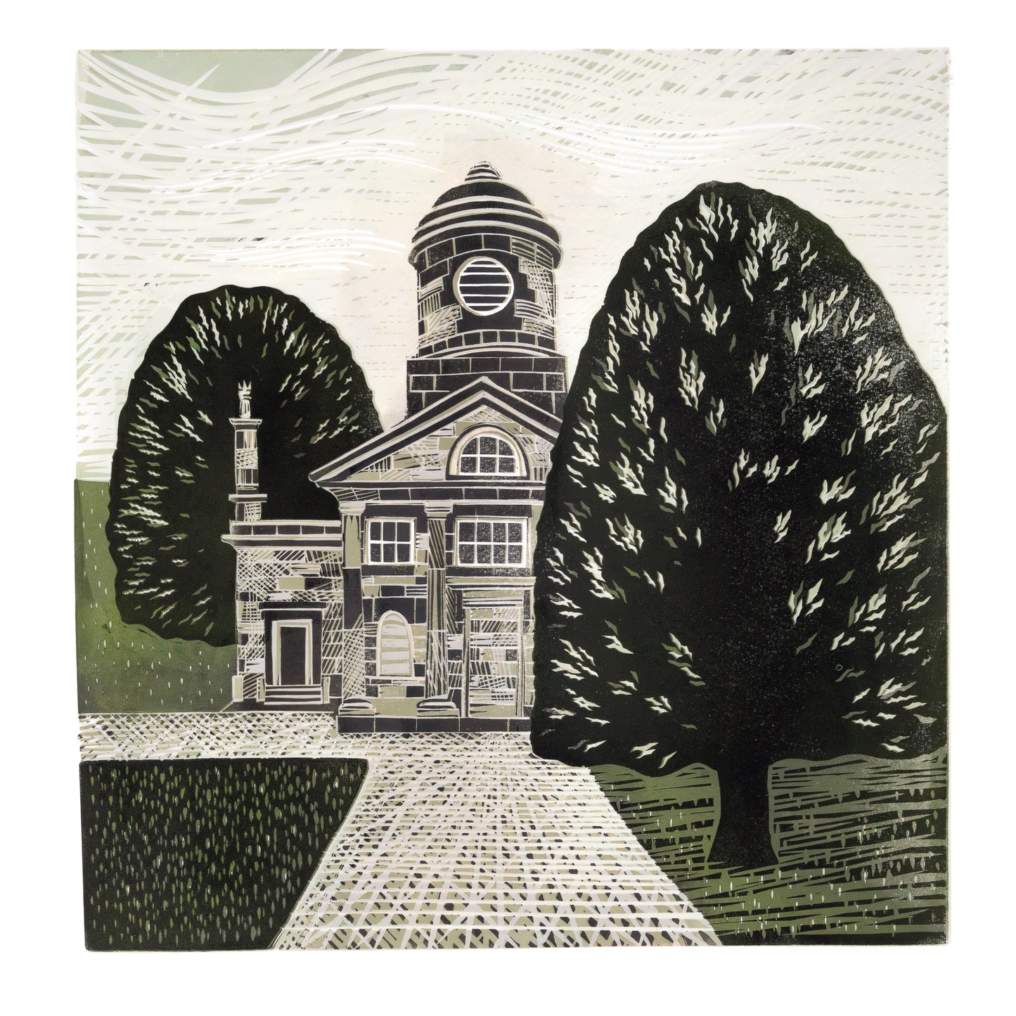 Sarah Kirby: Chapel Linocut Print