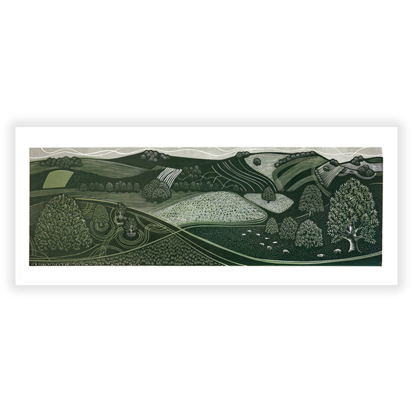 Sarah Kirby: A Walk in the Park Linocut Print