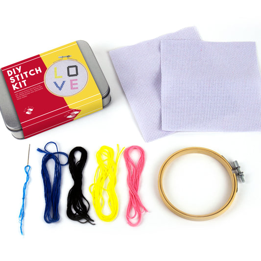 DIY Stitch Kit with materials on a white background